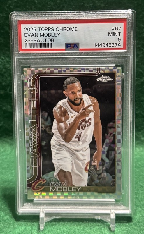 2025 Topps Chrome Evan Mobley X-Fractor #67 PSA Mint 9