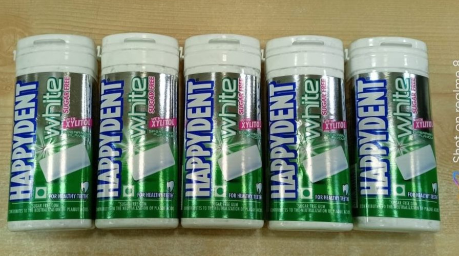 Happydent White, sabor a menta verde sin azúcar xilitol, goma de mascar 5 *...