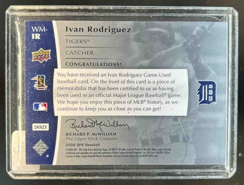 2008 SPx Ivan Rodriguez Winning Materials Dual Jersey #48/50 Tigers - Picture 2 of 2