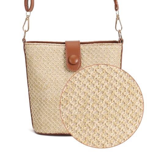 Summer Ladies Straw Bag Beach Bag Woven Tote Bag Rattan Casual Shoulder Bag New - Picture 8 of 14