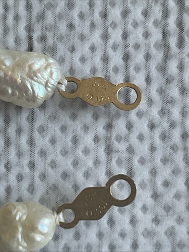 Vintage Süßwasser Reis Perlen 14k & Onyx Perlen Halskette Armband Set Signiert - Bild 4 von 5