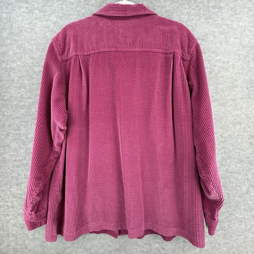 LL Bean Womens Wide Wale Corduroy Shirt Overshirt Jacket Size XL Pink - Picture 6 of 9
