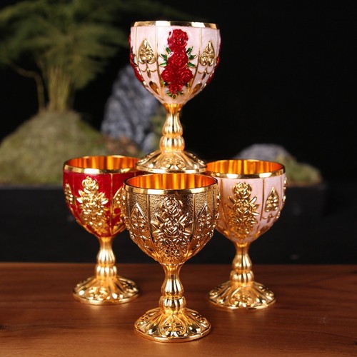 Antique Retro Wine Goblet with Carved Detailing Vintage Home Bar Accessory - Bild 2 von 13