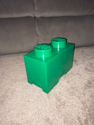LEGO Storage Brick GREEN Large Stackable Lift Up Container 2x1 Stud 10x6x5 - Picture 6 of 7