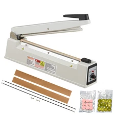 VEVOR 12" Aluminum Hand Impulse Heat Sealer Machine Poly Plastic Bags Sealing