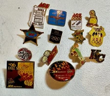 Lot Of 14 Original ACE HARDWARE CONVENTION PIN BACKS