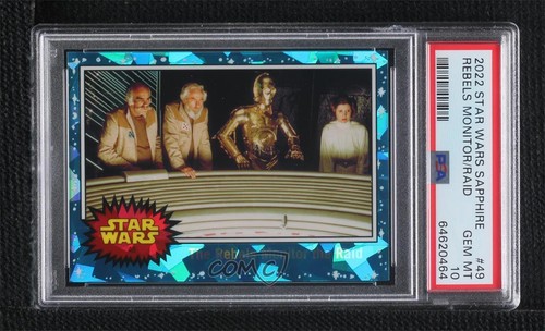 2022 Chrome Sapphire Edition Star Wars C-3PO Princess Leia Organa PSA 10 07qw - Picture 1 of 3