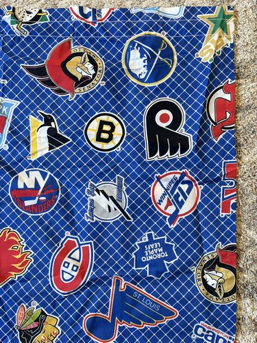 Vtg Hockey Logo Curtain Panels Pair NHL Redwings Maple Leafs Capitals 84x63 - Picture 7 of 8