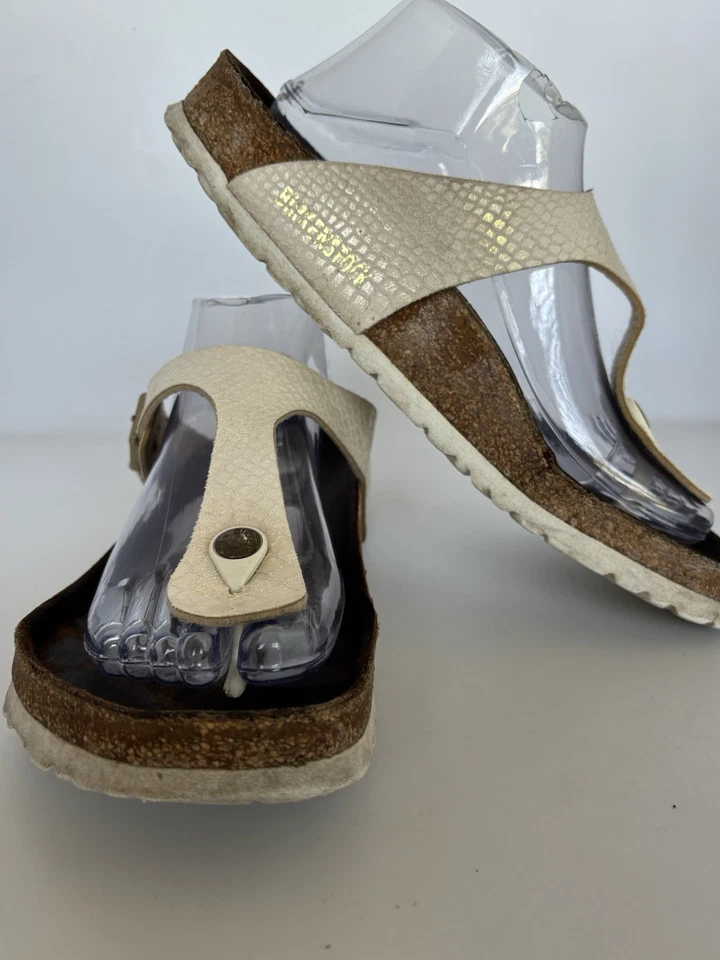 Женские сандалии без шнуровки Birkenstock Gizeh змеиная кожа металлик размер 40/9-9,5 США - Изображение 3 из 4