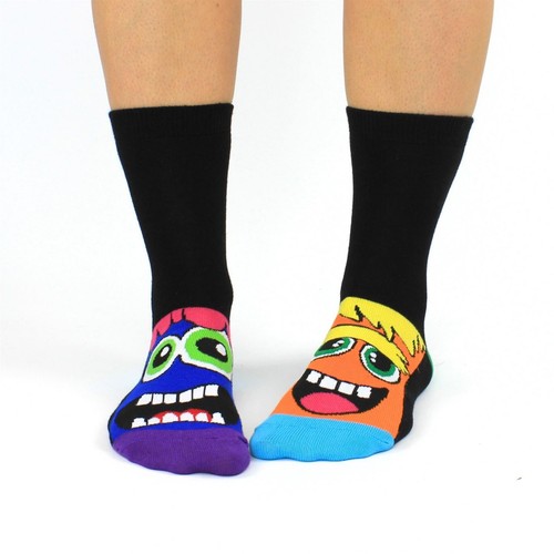 Childrens Socks Oddsock Black Back To School Mashers Mismatch 6 Pack UK 12-5.5 - Picture 5 of 5
