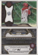 2016 Topps Tribute Stamp of Approval Relics Green /99 Michael Taylor #SOA-MT