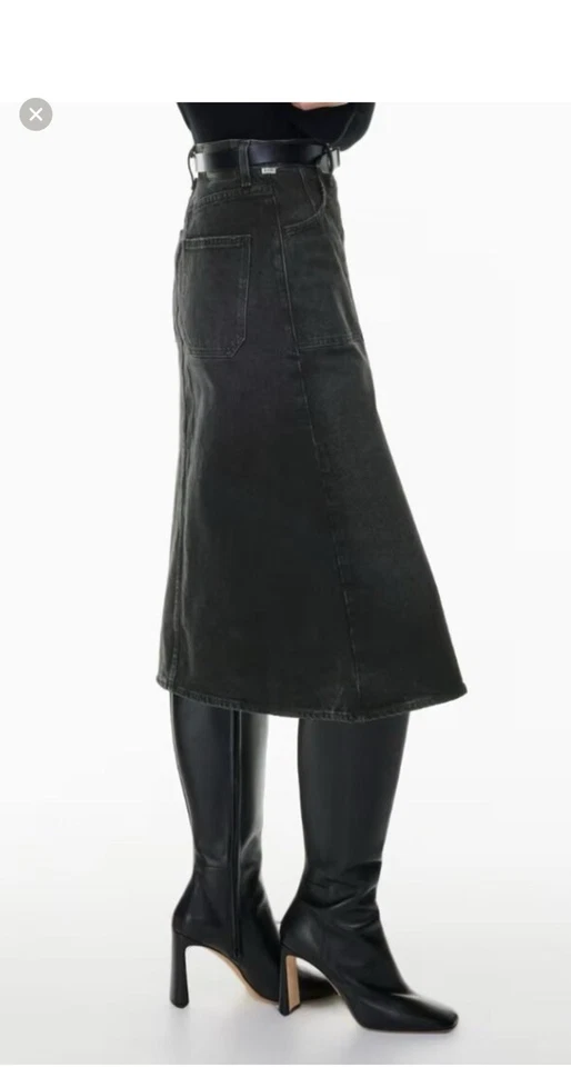 NUEVO CON ETIQUETAS $ 278 Citizen of Humanity Anouk Falda Denim en Color Stormy Midi Talla 27 Foto 4 de 4