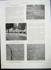 Original Old Vintage Print Road Transport Maintenance Auto-Route 1935 France