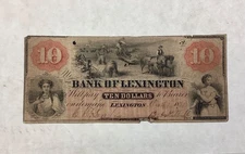 ~ 1861 $10 Bank of Lexington North Carolina - Civil War era - SALE PRICED