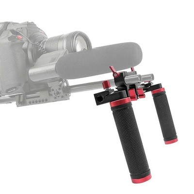 Kamera Schulter Rig Kamerastabilisator Objektivstütze 2 Handgriffe Gummigriff