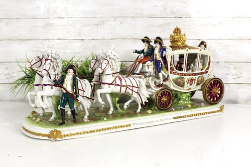 Scheibe-Alsbach Germany Napoleon Royal Wedding Carriage 26" Porzellan Skulptur - Bild 1 von 9