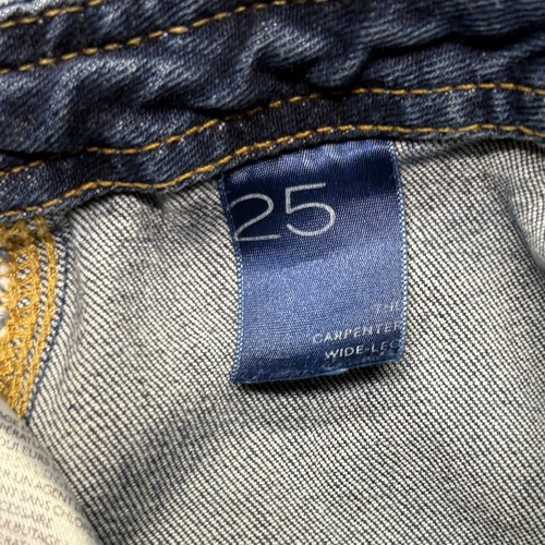 Anthropology PILCRO Jeans Womens 25 (24x29) Blue Wide Leg Carpenter High Rise - Picture 5 of 14