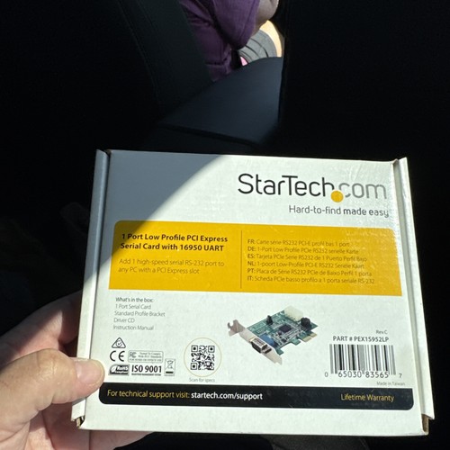NEW StarTech 1 Port Low Profile PCI Express Serial Card UART RS232 PEX1S952LP - Picture 2 of 2