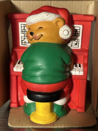 Vintage Play It Again Mr Keys Musical Bear Klavier Plug In Weihnachten Avon 1992 - Bild 2 von 6