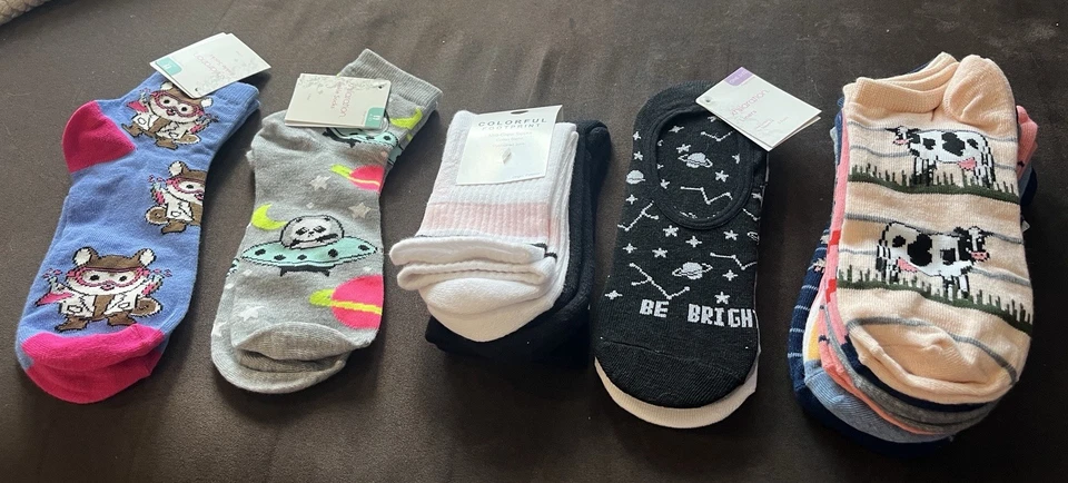 XHILERATION Mujer Calcetines Talla 4-10 Lote de 13 Pares Suaves Animales de Granja Extraterrestres Más Foto 2 de 4