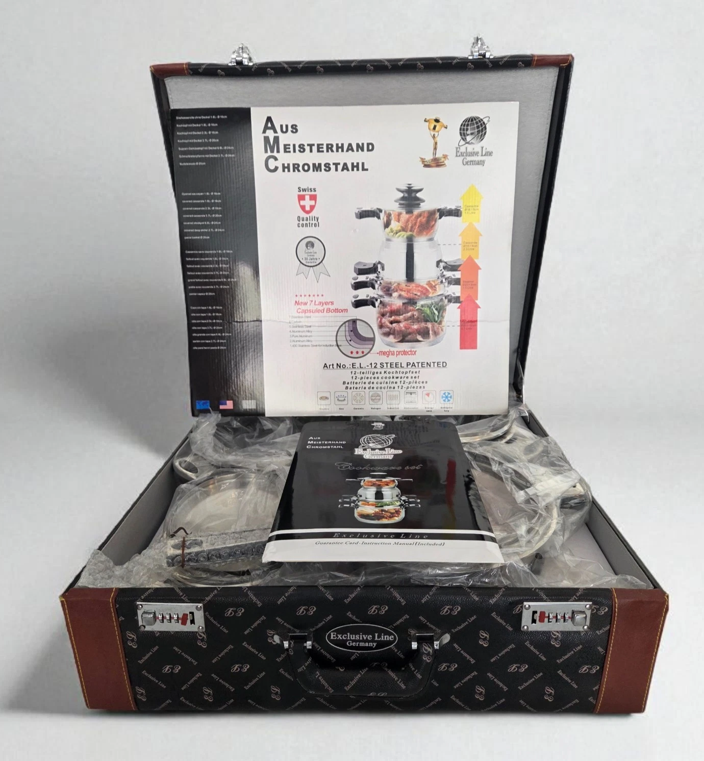 12 PC AUS MEISTERHAND CHROMSTAH COOKWARE IN CARRYING CASE "RARE BRAND NEW"
Opens in a new window or