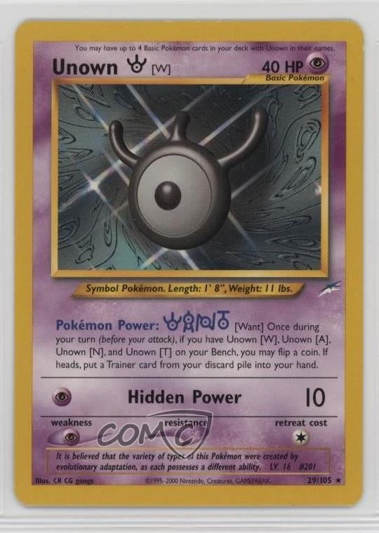 Unown (W) Pokemon Neo Destiny #29 2002