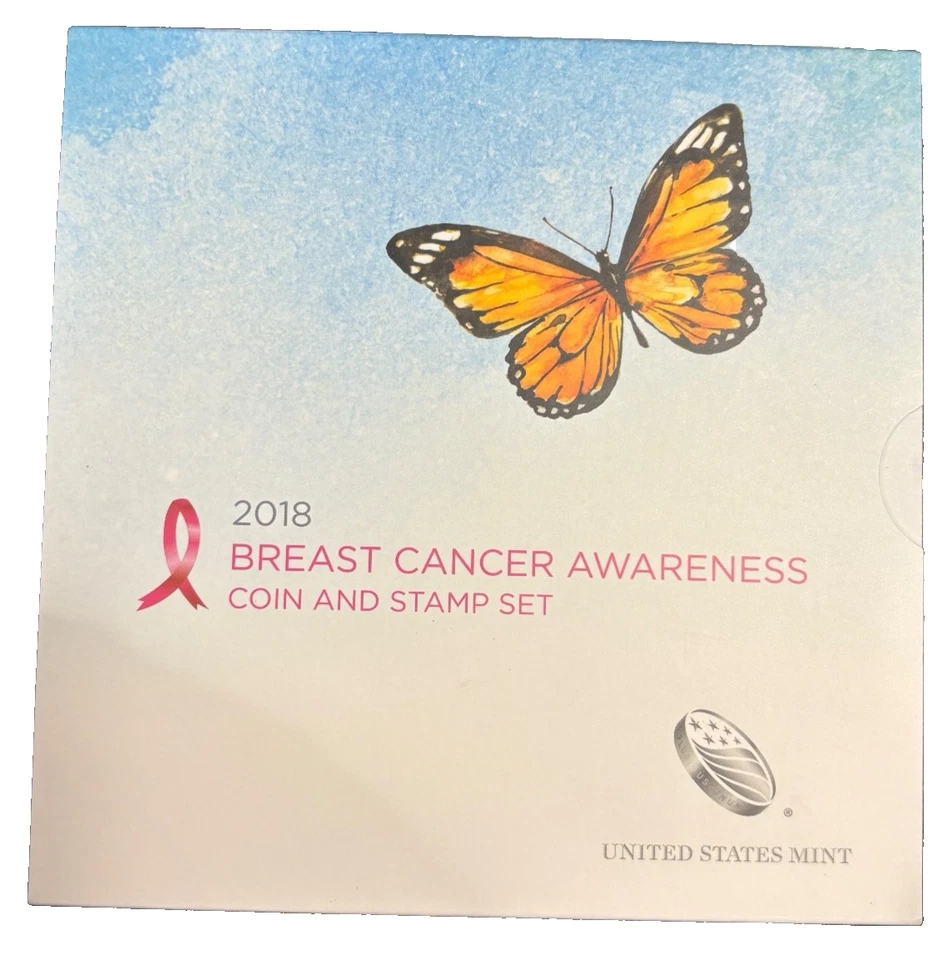 US Mint 2018 Breast Cancer Awareness Half Dollar Proof 50c Coin And Stamp Set - Image 2 of 4