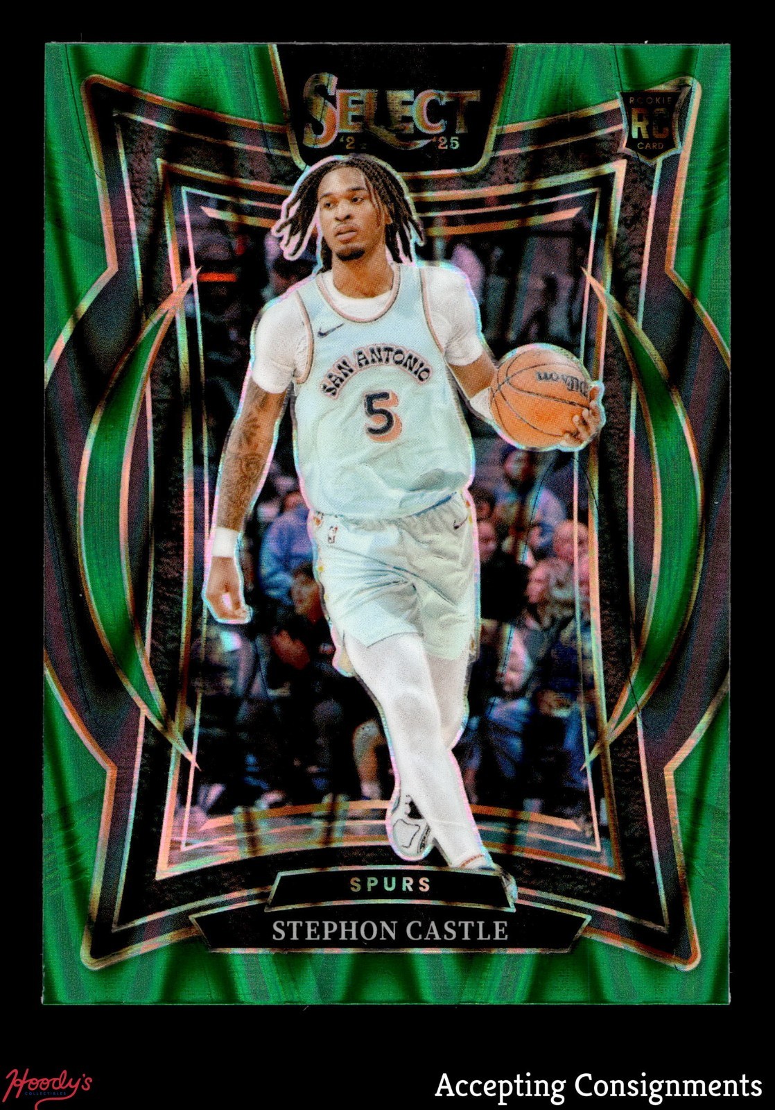 2024-25 Select Green Tectonic #72 Stephon Castle Concourse ROOKIE RC SPURS