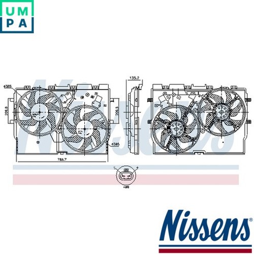 FAN RADIATOR 850004 FOR FIAT DUCATO/Bus/Van/Platform/Chassis CITROËN 2.3L 4cyl