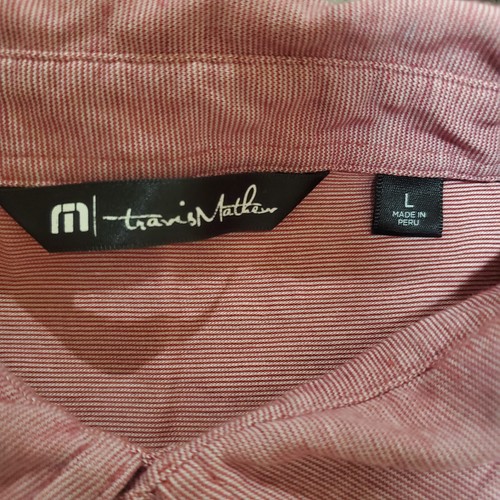 Travis Mathew Golf Polo Mens Large Red Solid Outdoors Performance Short Sleeve - Picture 4 of 10