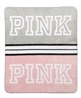PINK GWP Victoria's Secret Gray & Pink Cozy Throw Blanket 50 X 60 NEW IN BAG
