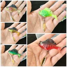 5Pcs Rigged Jig Head Soft Fishing Lures Soft Plastic Fishing Bait Bass 10g 14g