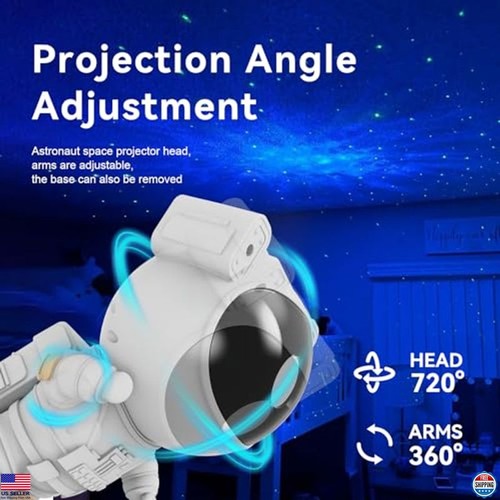 Galaxy Star Projector Night Light - Astronaut LED Lamp with Timer & Remote - Bild 3 von 6
