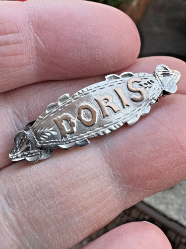 Broche victoriano de plata de ley y oro - SB - Birmingham - 1897 - Doris - Imagen 16 de 24