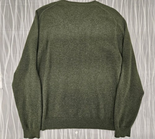 Men's Club Room 100% Fine Cashmere Green Sweater Long Sleeve Sz Medium V-Neck - Picture 4 of 5