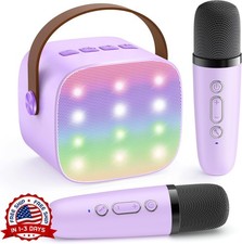 Mini m quina de karaoke con 2 micr fonos inal mbricos para ni as y ni os NEW US