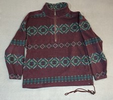 Vintage Eddie Bauer Fleece Polartec Quarter Zip Mens L Made In USA 90s Pullover