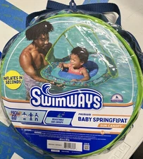 Swimways Premium Baby Springfloat with Adjustable Sun Canopy Blue 9-24 Mos *NEW*