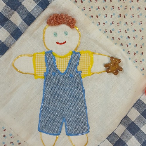 Vintage 90s Handmade Kids Quilt 28x20 Wall Hanging Fishing Watermelon Crib - Bild 4 von 18