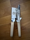 Vintage Swing Away Can Opener Ivory Rubber Grips Made In USA Stainless Steel