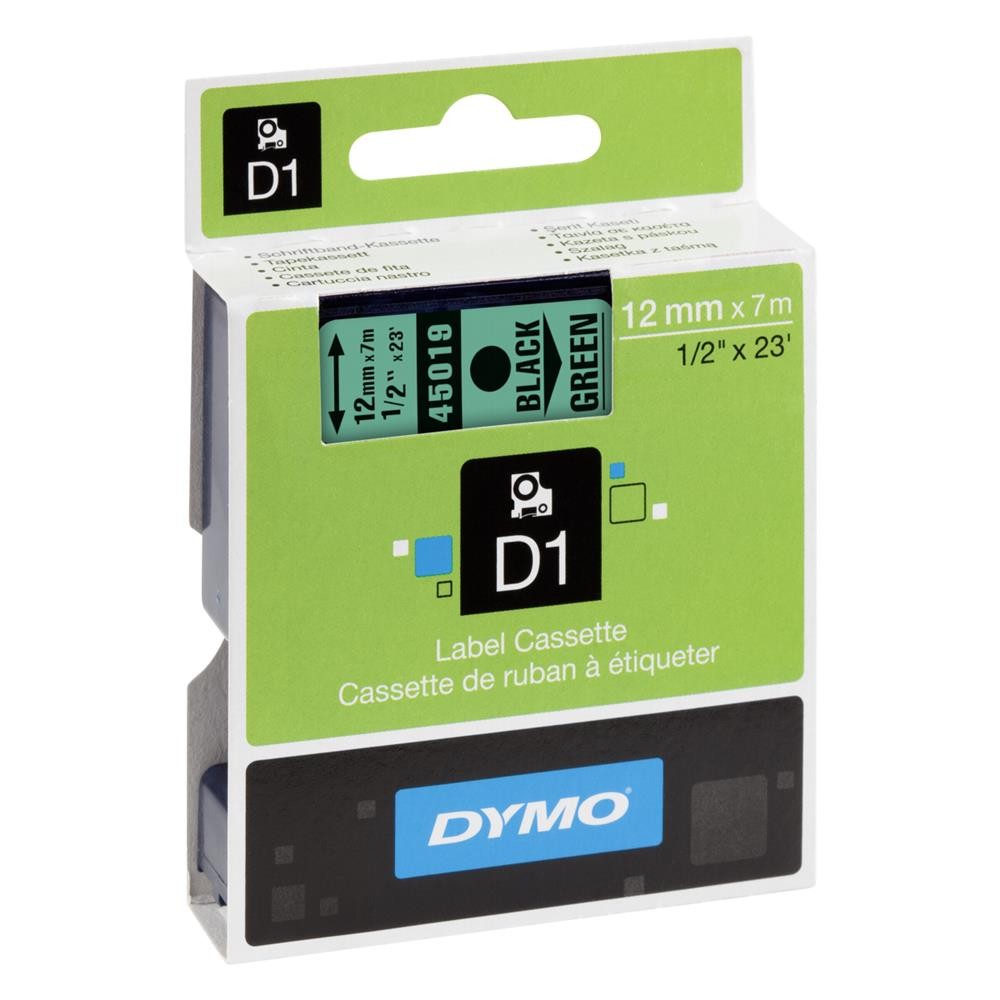 Dymo D1 - Этикетка - Schwarz auf Grün # 450190