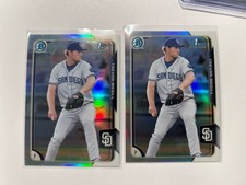 (2) 2015 Bowman Chrome Draft Trevor Megill #62 Refractor 1st (RC) - Brewers