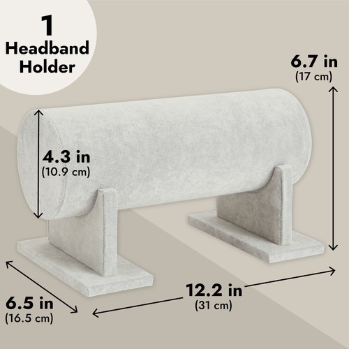 Velvet Headband Holder and Organizer Stand Hair Accessories (Gray) - Picture 4 of 10
