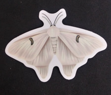 Beautiful White Moth Sticker 1.75" x 2.5" L 