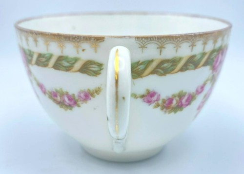 Vintage MZ Moritz Zdekauer Austria Bone China Floral Roses Gold Tea Cup & Saucer - Picture 3 of 9