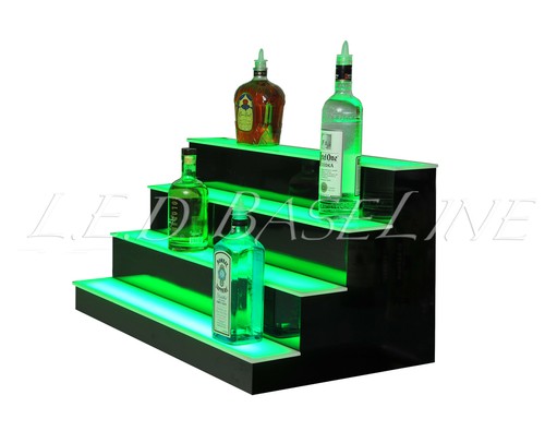 26" LIGHTED BAR SHELF, Four Steps, Liquor display shelving, bar bottle shelves - Picture 2 of 8