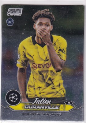 Topps 2024 Chrome Stadium Club Champions League No. 16 Julien Duranville Rookie