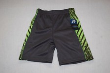 Boys DARK GRAY ATHLETIC SHORTS Mesh Net NEON GREEN ACCENTS 2 Pockets SIZE M 8-10