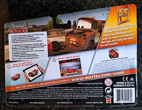 CARS - MATER & LIGHTNING McQUEEN NO TIRES - Mattel Disney Pixar - Foto 2 di 2