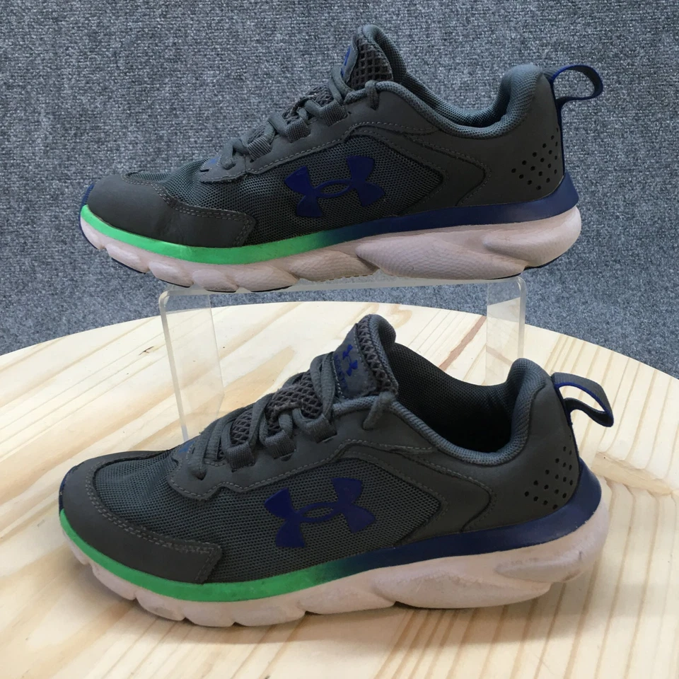 Under Armour Shoes Youth 4 Assert Running Sneakers Gray Mesh Logo 3024633-101 - Image 2 of 4